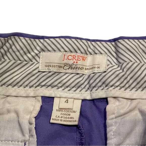 10/$25🦋 J. Crew Purple Broken-In Mid Rise Chino Shorts - Size 4 - Picture 5 of 12